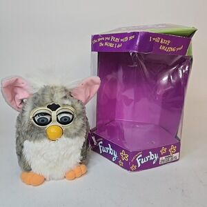 Vintage 1998 Furby Church Mouse G 1 Blotched Gray Brown Fur Tags Rare
